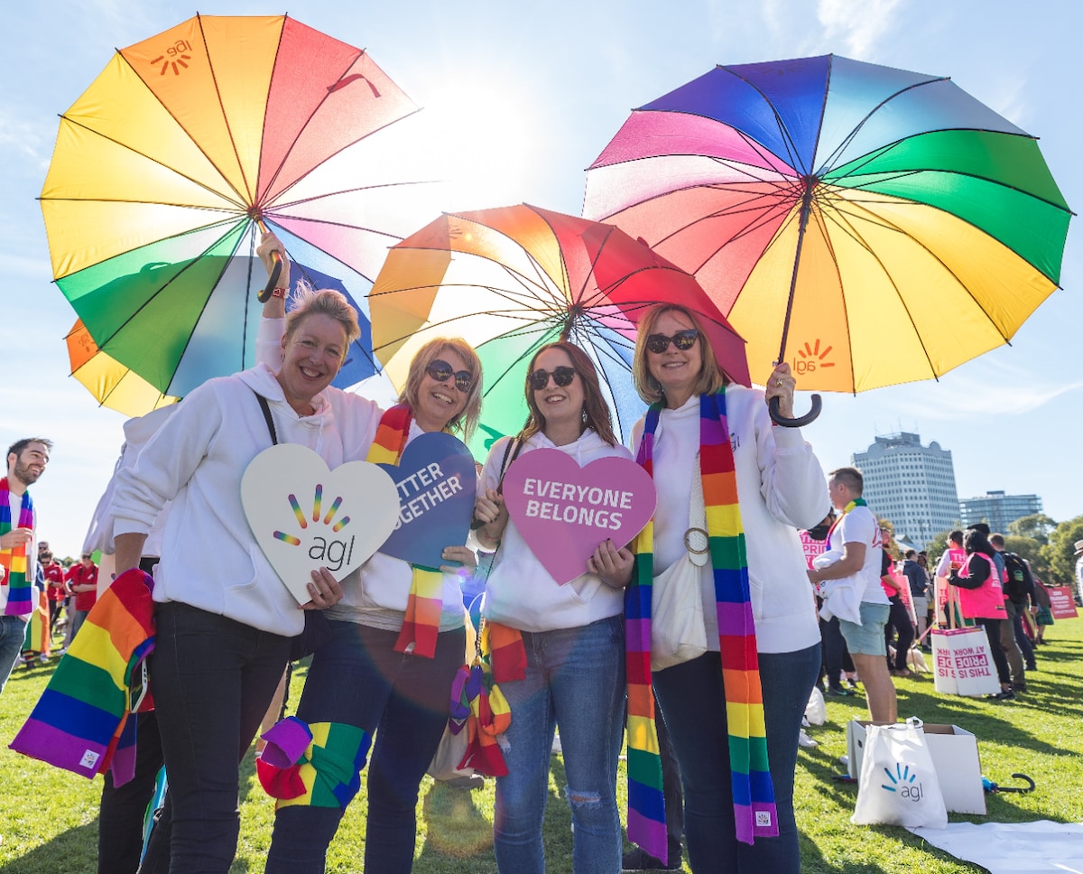 AGL Shine network members showing support at Midsumma