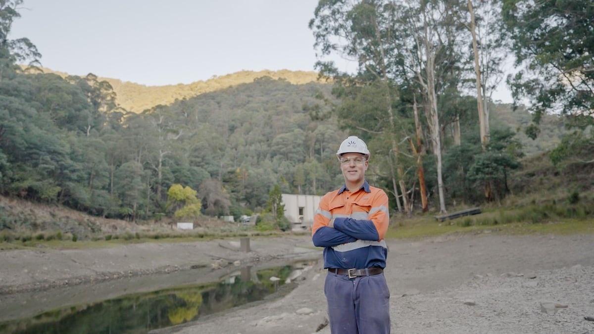 Man in high-vis outside working
