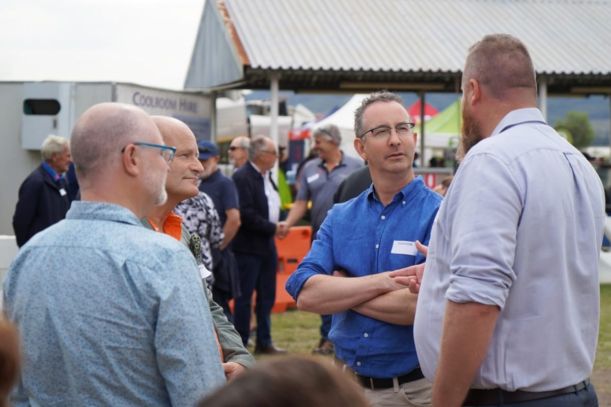 Man at festival with friends