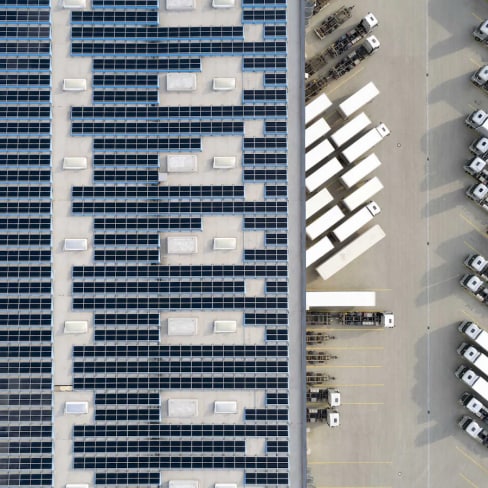 Solar installation at a factory