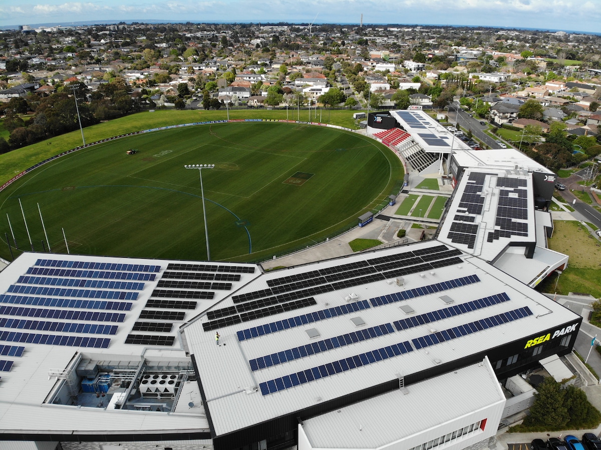 An aerial shot of the AFL St Kilda football teams oval