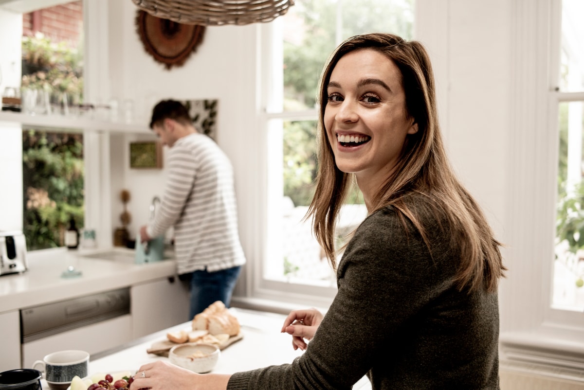 Man and woman in kitchen