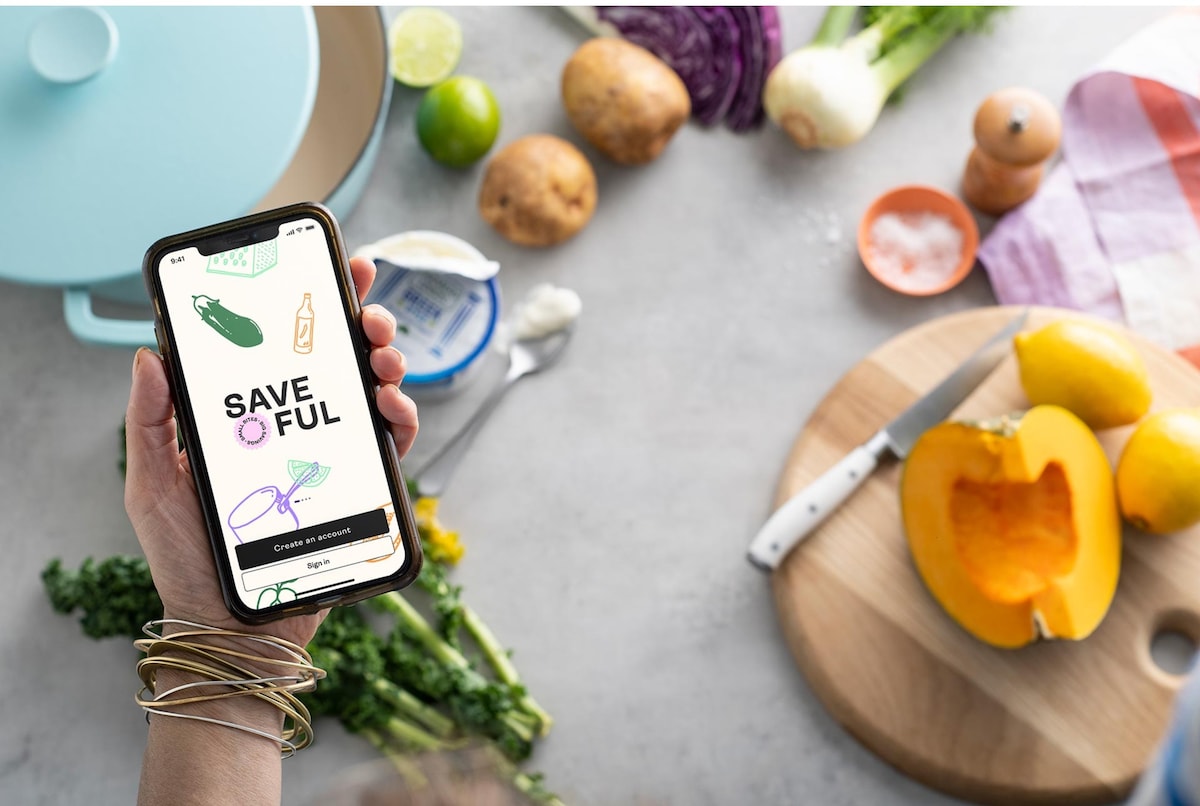 saveful app screen in kitchen