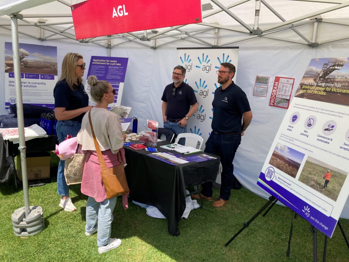 AGL representatives at a community event in the Latrobe Valley