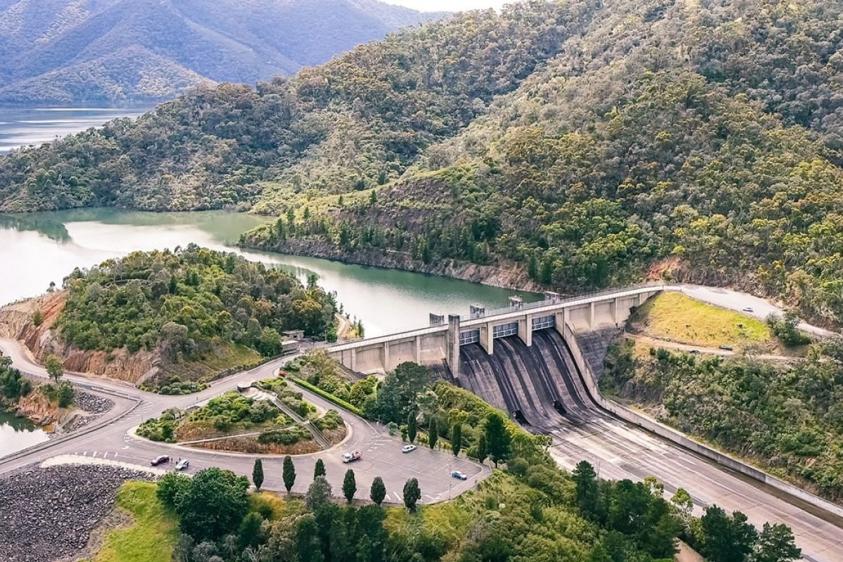 Overhead view of one of AGL's hydroelectric dams