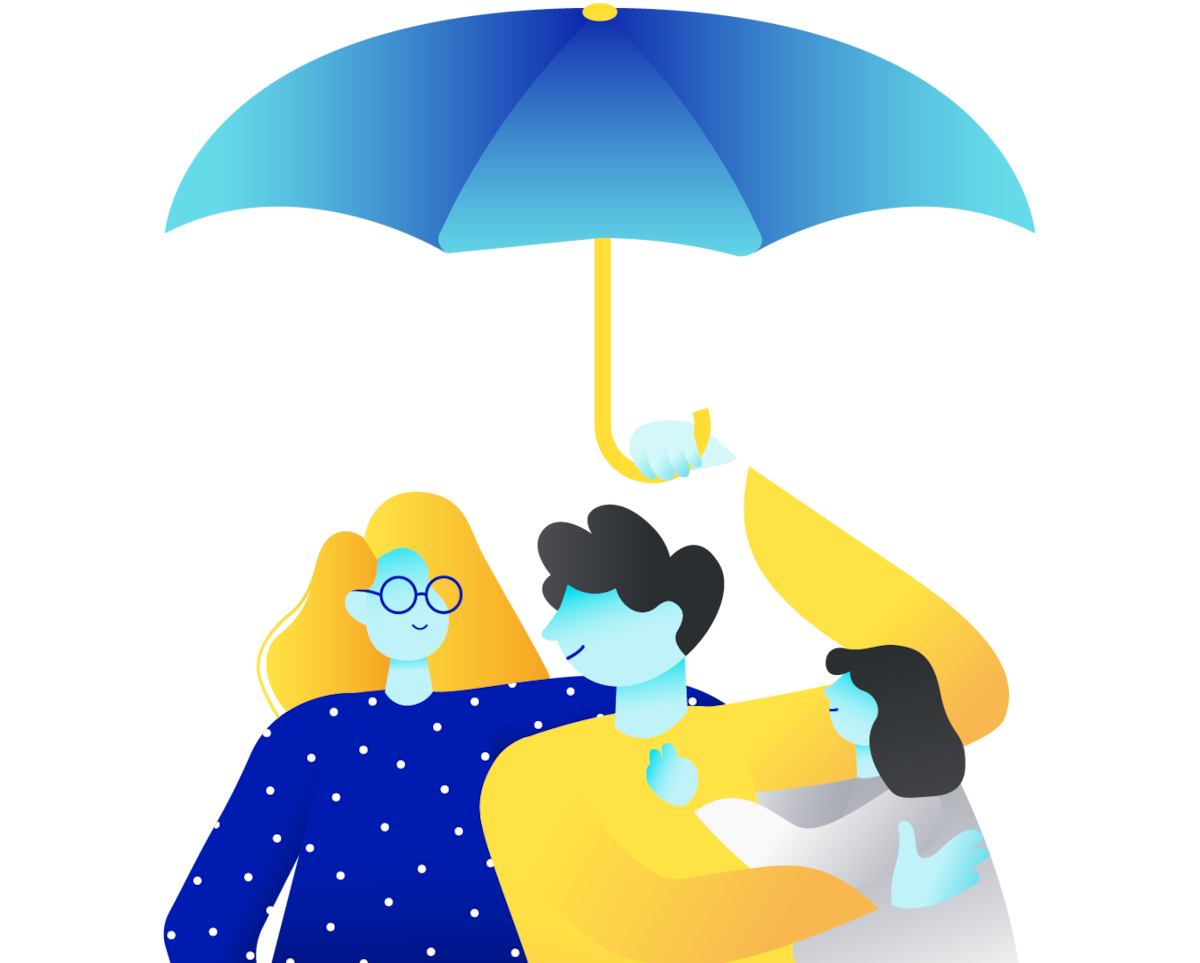 Illustration depicting a person on a beanbag looking for financial support