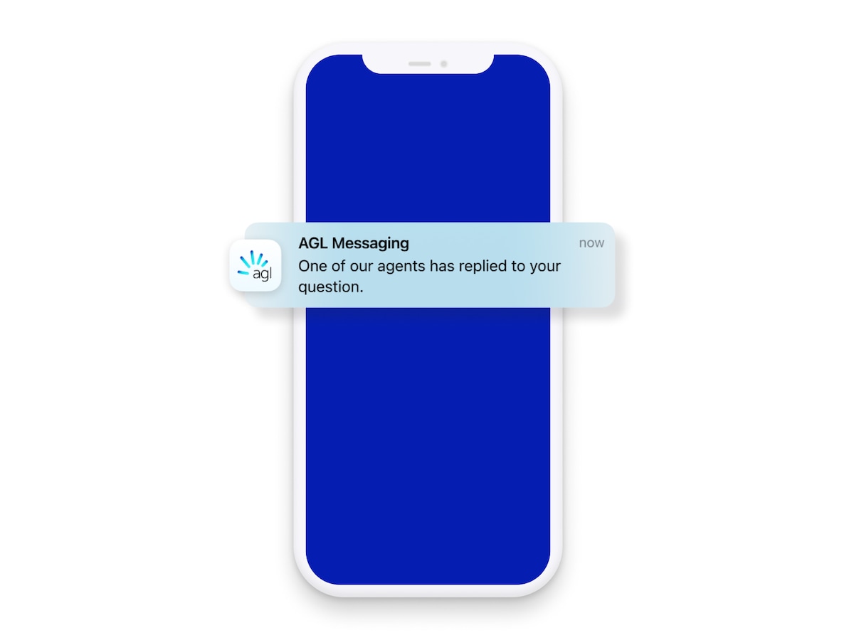 Image of a notification fromt he AGL app 