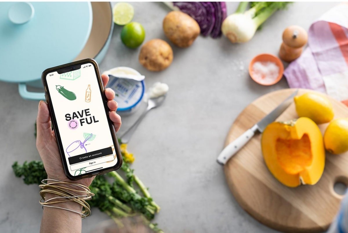 saveful app screen in kitchen