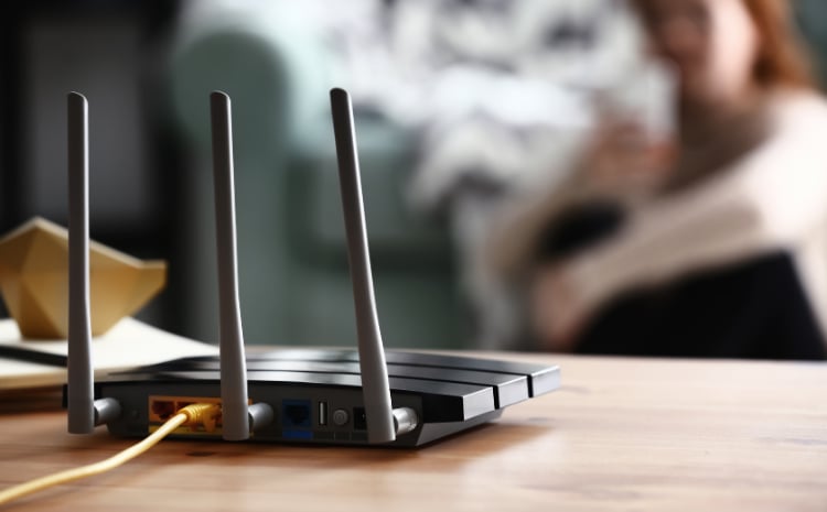 Close up of router