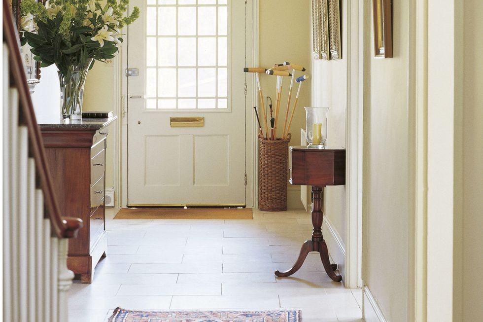 Draught stoppers in hallway entrance of home