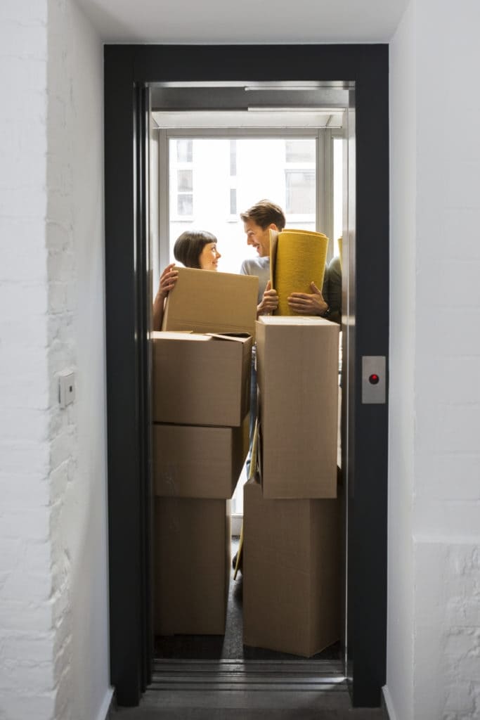 Couple with DIY removalist boxes