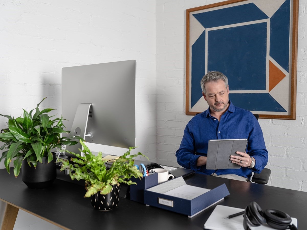 Man in home office