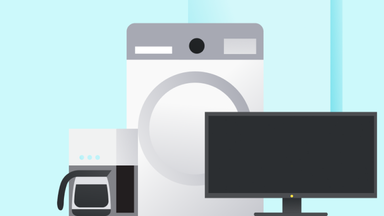 An illustration of hoousehold appliances