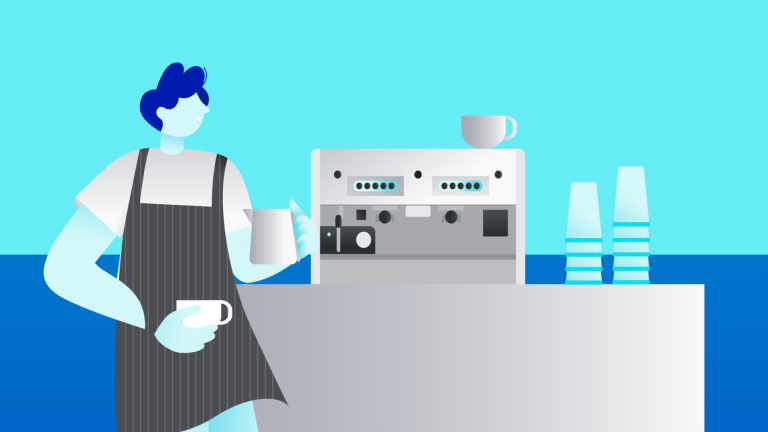 barista making coffee illustration