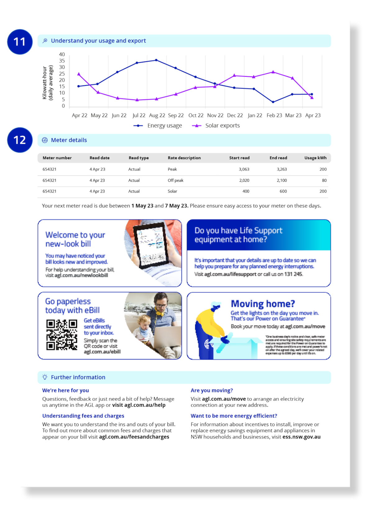Page three of the new AGL energy bill
