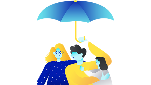 Illustration depicting a person on a beanbag looking for financial support