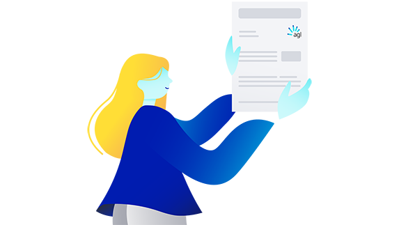 Illustration depicting a person learning about their energy and telco bills