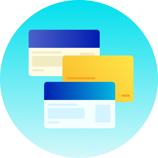 Illustration of multiple concession cards