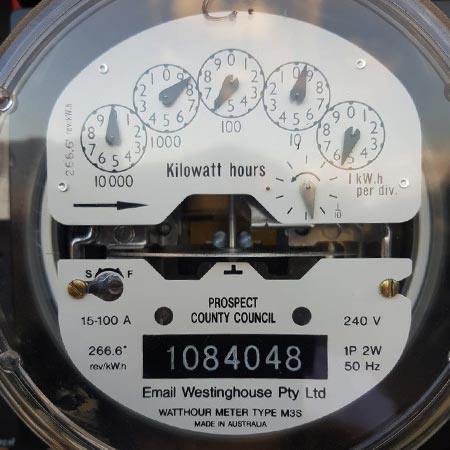 Electricity meter with clock display