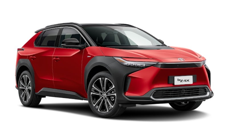Photo of a Feverish Red Toyota bZ4X electric vehicle
