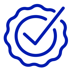 Guarantee icon in blue